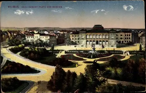 Ak Weimar in Thüringen, Karl August Platz, Museum