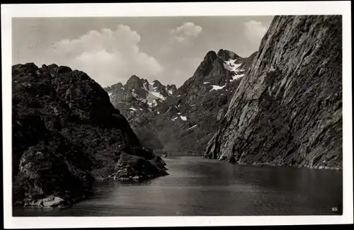 Ak Norwegen, Trollfjord, Landschaft, Berge