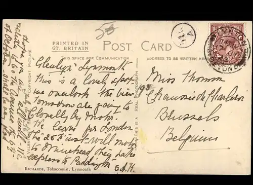 Ak Lynmouth Devon South West England, Mars Hill, Ortspartie