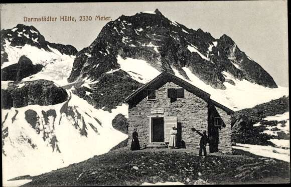 alte Ansichtskarte Damrstädterhütte Arlberg 