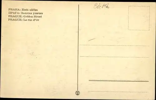 Ak Praha Prag Tschechien, goldene Strasse