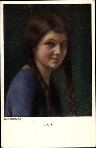 Künstler Ak Olszewski, Karl Ewald, Susi, Mädchenportrait