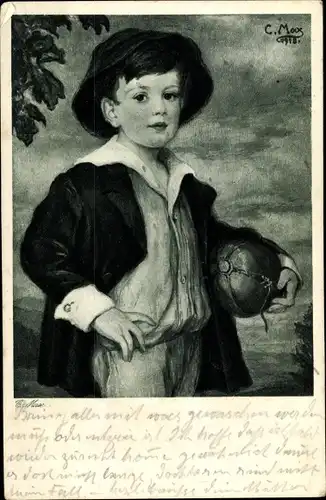 Künstler Ak Max, Corneille, Junge mit Ball, Kinderportrait