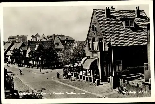 Ak Noordwijk aan Zee Südholland, v. Hardenbroekweg, Pension Weltevreden