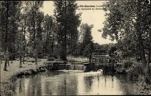 Ak Saint Gondon Loiret, La Quiaulne au Déversoir