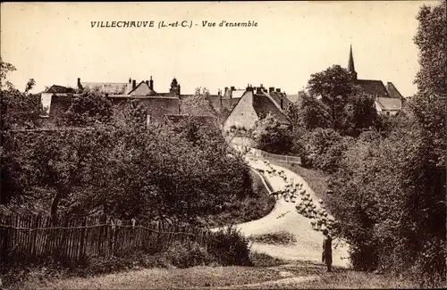 Ak Villechauve Loir et Cher, Vue d´Ensemble