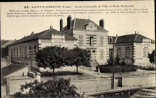Ak Saint Florentin Yonne, École Communale de Filles
