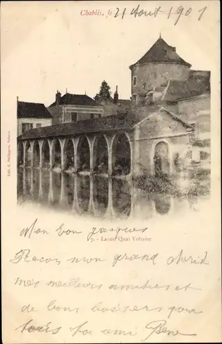 Ak Chablis Yonne, Lavoir Quai Voltaire