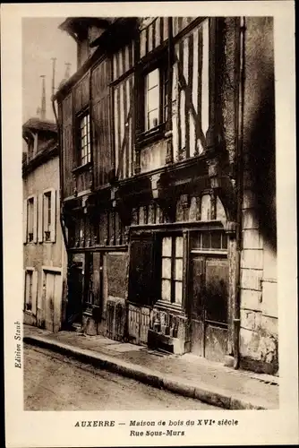 Ak Auxerre Yonne, Rue Sous-Murs