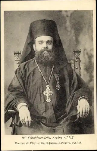 Ak Monseigneur l'Archimandrite Arsène Attié, Recteur de l'Eglise Saint Julien le Pauvre Paris