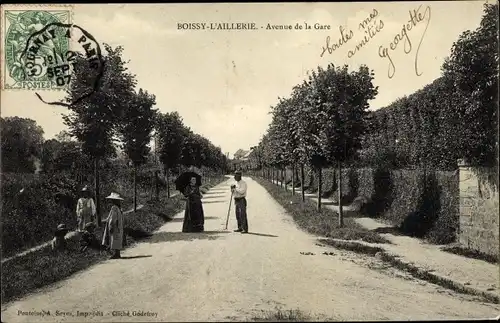 Ak Boissy l'Aillerie Val d'Oise, Avenue de la Gare