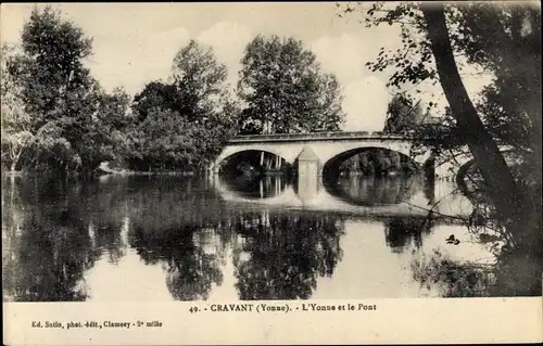 Ak Cravant Yonne, L'Yonne, Le Pont