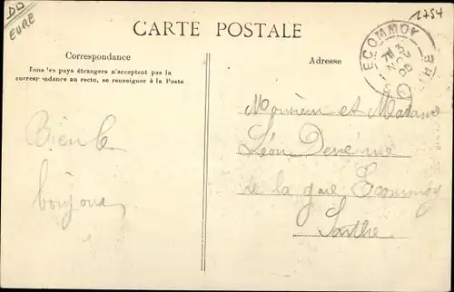 Ak Pacy sur Eure Eure, École de Filles et le Jardin Public