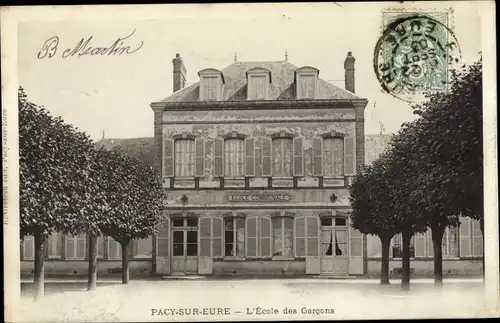 Ak Pacy sur Eure Eure, École des Garçons