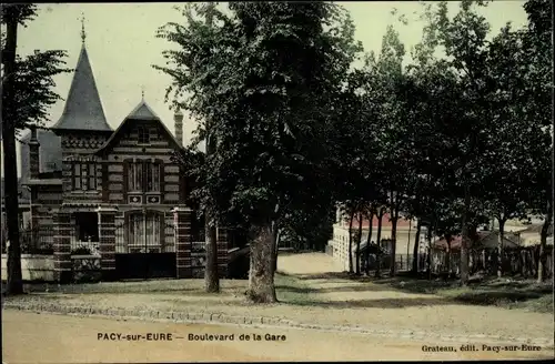 Ak Pacy sur Eure Eure, Boulevard de la Gare