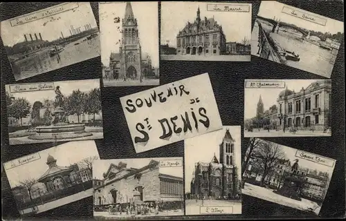 Ak Saint Denis Seine Saint Denis, La Mairie, La Seine, Le Kiosque