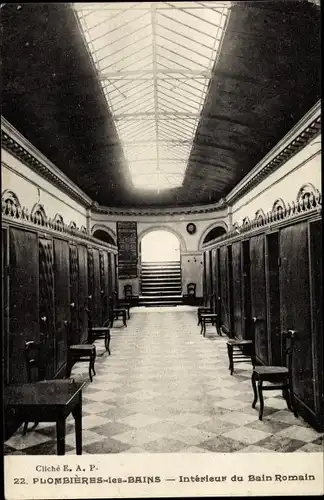 Ak Plombières les Bains Lothringen Vosges, Intérieur du Bain Romain