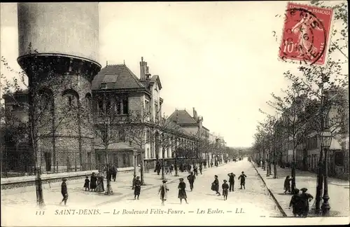 Ak Saint Denis Seine Saint Denis, Boulevard Felix Faure, Les Écoles