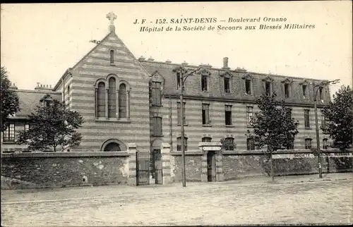 Ak Saint Denis Seine Saint Denis, Boulevard Ornano, Hôpital pour blessés Militaires