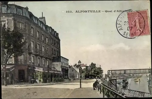 Ak Alfortville Val de Marne, Quai d´Alfortville