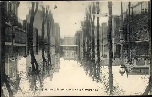 Ak Alfortville Val de Marne, Inondations de 1910, Rue des Bleuets