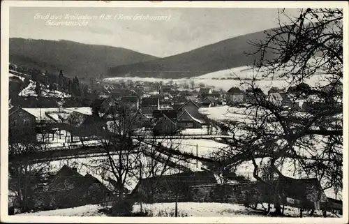 Ak Breitenborn Gründau Main Kinzig Kreis, Totalansicht vom Ort, Winter