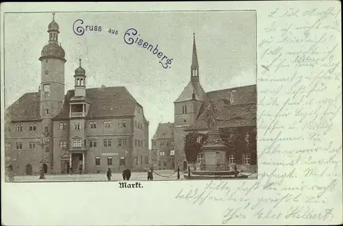 Ak Eisenberg in Thüringen, Markt, Rathaus