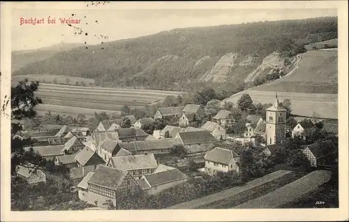 Ak Buchfart Mellingen Weimarer Land, Panorama vom Ort