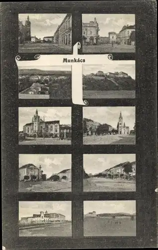 Ak Munkacsra Mukatschewo Ukraine, Panorama vom Ort, Ortspartien
