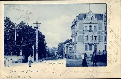 Ak Meerane in Sachsen, Leipziger Straße