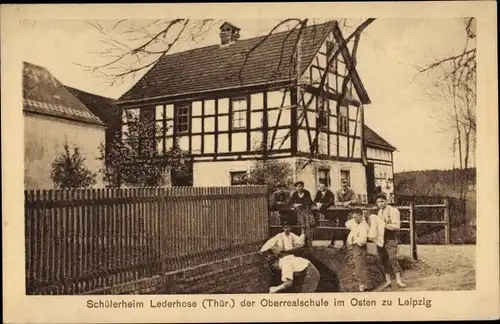 Ak Lederhose in Thüringen, Schülerheim der Oberrealschule im Osten zu Leipzig
