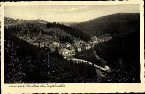 Ak Dönschten Dippoldiswalde Osterzgebirge, Waldpartie, Gesamtansicht