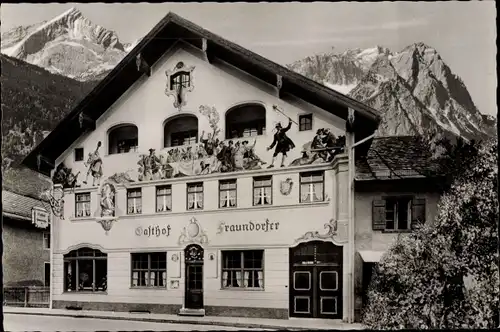 Ak Garmisch Partenkirchen in Oberbayern, Gasthof Fraundorfer
