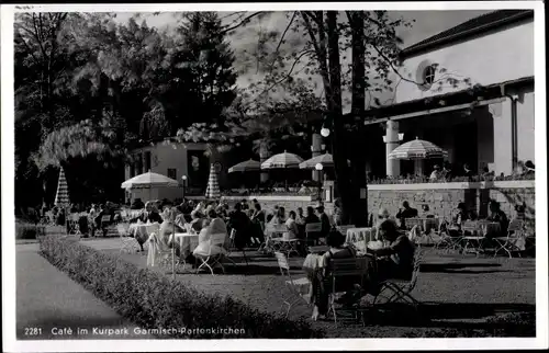 Ak Garmisch Partenkirchen in Oberbayern, Cafe im Kurpark