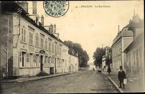 Ak Avallon Yonne, Rue Carnot