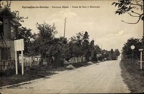 Ak Egriselles le Bocage Yonne, Route de Sens à Montargis