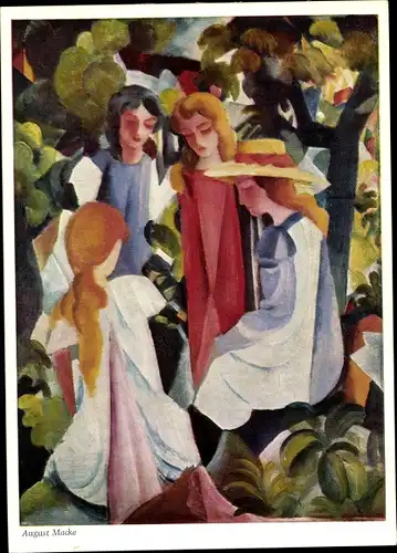 Künstler Ak Macke, August, Vier Mädchen