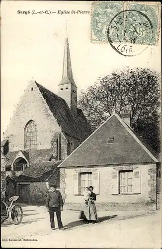 Ak Sargé Loir-et-Cher, Église Saint Pierre