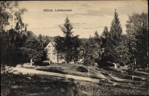 Ak Källvik Loftahammar Schweden, Haus am Waldrand