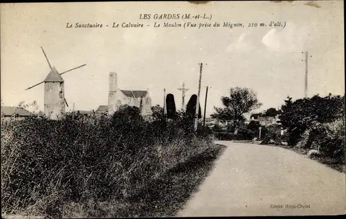 Ak Les Gardes Maine et Loire, Sanctuaire, Calvaire et le Moulin