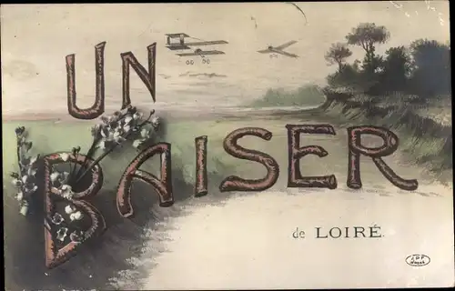 Buchstaben Ak Loiré Maine et Loire, Un Baiser