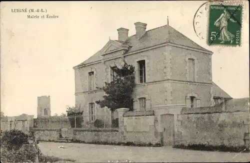 Ak Luigné Maine et Loire, Mairie et Écoles