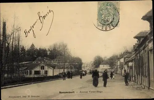 Ak Nonancourt Eure, Avenue Victor Hugo