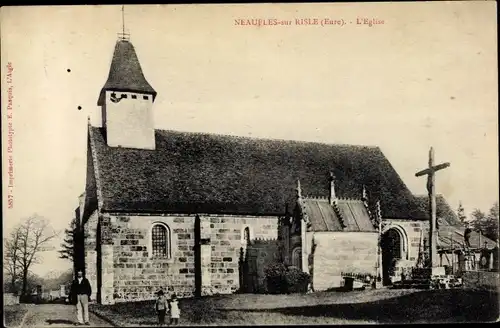 Ak Neaufles sur Risle Eure, L´Église