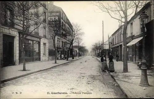 Ak Courbevoie Hauts de Seine, Avenue Marceau, Commerces