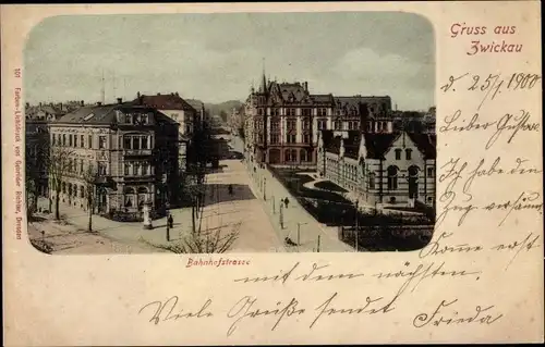 Ak Zwickau in Sachsen, Bahnhofstraße