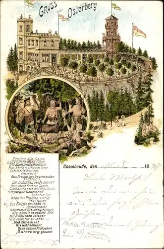 Litho Dresden Cossebaude, Osterberg, Gastwirtschaft