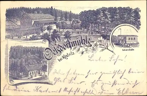 Litho Bad Köstritz in Thüringen, Oelsdorfmühle, Schießhalle