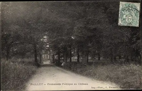 Ak Baillet-en-France Val d'Oise, Promenade Publique au Château