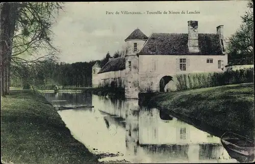 Ak Chaussy Val d´Oise, Parc de Villarceaux, Tourelle de Ninon de Lenclos